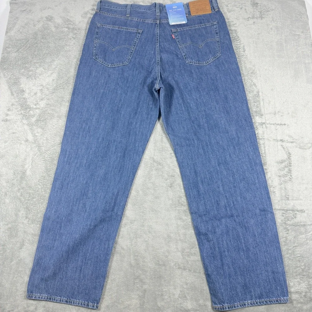Levis Mens 38x32 568 Stay Loose Jeans Blue Denim Premium Lightweight